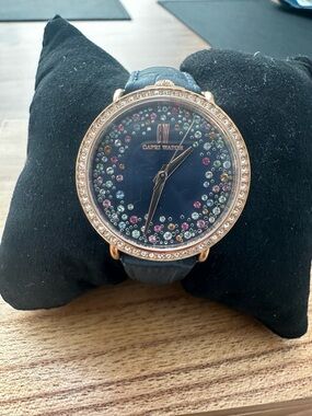 Watch Women's Rose Gold Case Navy Crystal Dial Watch
